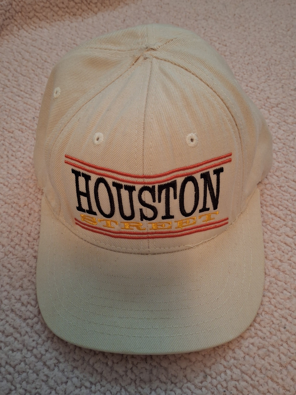 Houston Street White Snapback Cap